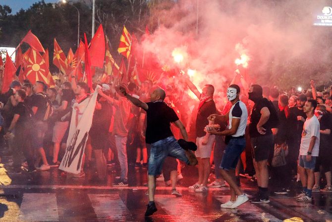 Skoplje, Severna Makedonija, protest