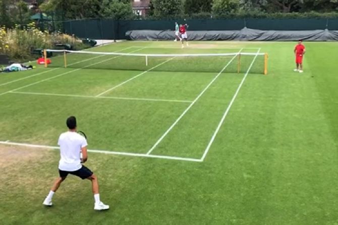 Novak na treningu sa Goranom Novak na treningu sa Goranom