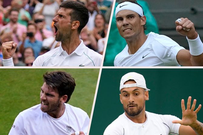 Novak Đoković Rafael Nadal Nick Kyrgios Nik Kirjos Cameron Norrie Kameron Nori
