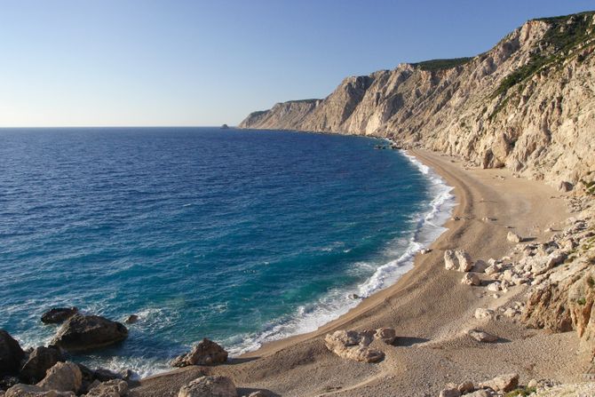 plaža, plata amos, kefalonija, grčka