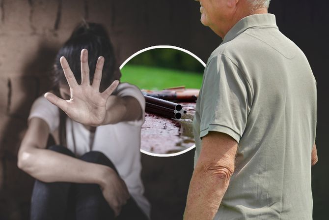 Silovanje, zlostavljanje stariji muškarac puška Silovanje, zlostavljanje stariji muškarac puška