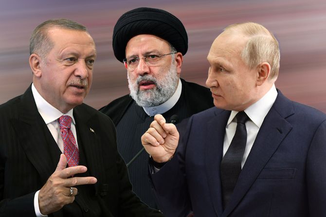 Recep Tayyip Erdogan, Redžep Tajir Erdogan, Ebrahim Raisi, Vladimir Putin