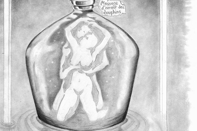 Iluzija, slika delfini ili ljubavnici, optička varka, umetnik Sandro del Prete Iluzija, slika delfini ili ljubavnici, optička varka, umetnik Sandro del Prete