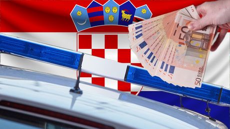 Hrvatska zastava policija novac evro