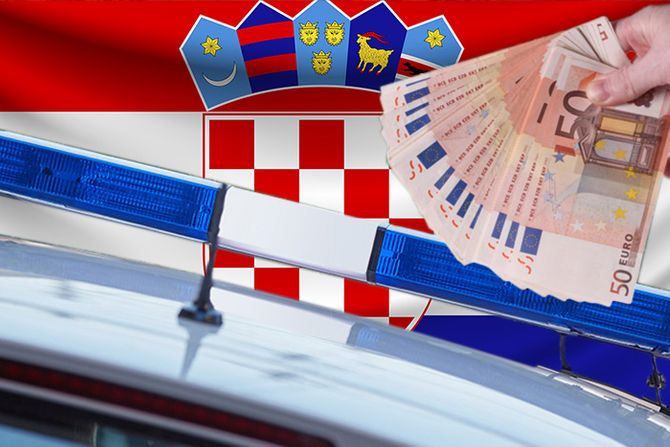 Hrvatska zastava policija novac evro