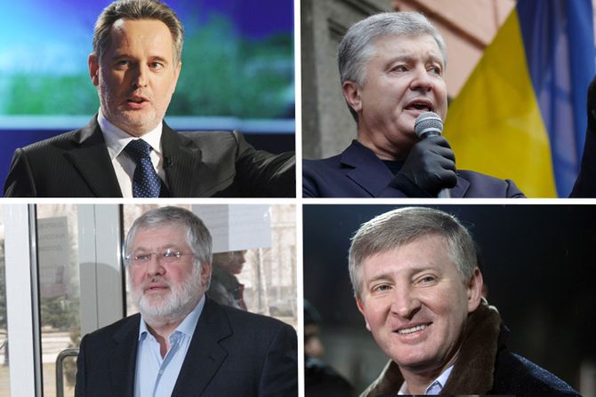 Dmitro Firtaš, Petro Porošenko, Igor Kolomojski, Rinat Akhmetov