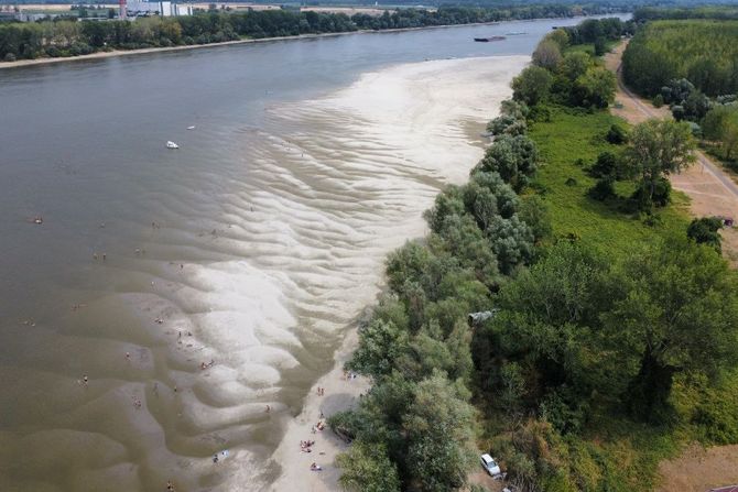 Pešćani sprudovi na Dunavu,  Petrovaradin pored plaže plaža Oficirac