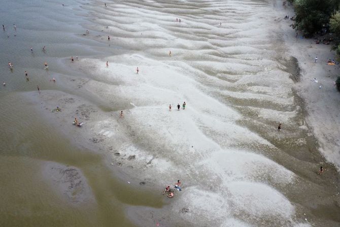 Pešćani sprudovi na Dunavu,  Petrovaradin pored plaže plaža Oficirac