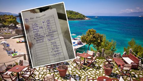 račun restoran Albanija plaža more letovanje Ksamil