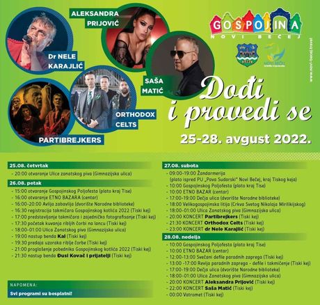 Gospojina 2022 - Program Gospojina 2022 - Program