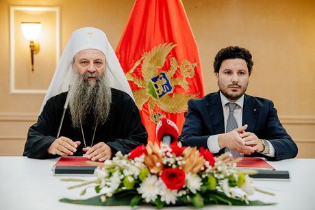 Podgorica Temeljni ugovor između Crne Gore i Srpske pravoslavne crkve , Porfirije i Dritan Abazović