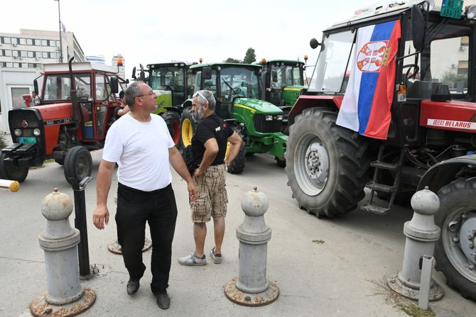 Poljoprivrednici suncokret protest Novi Sad