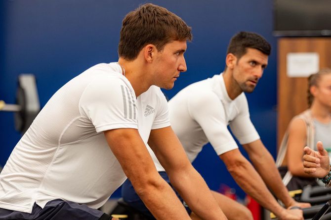 Novak Đoković, Bogdan Bogdanović trening