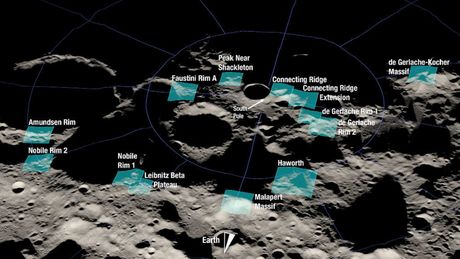 Lokacije pogodne za sletanje na Mesec