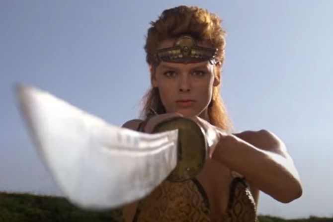 Brigit Nilsen, film "Crvena Sonja", "Red Sonja"