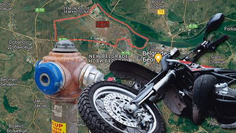 Zemun nesreća motorciklista hidrant