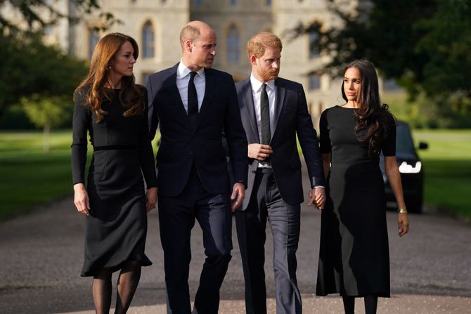 Princevi Vilijam I Hari i princeza Kejt Midlton i Megan Markl, sahrana kraljice Elizabete Princevi Vilijam I Hari i princeza Kejt Midlton i Megan Markl, sahrana kraljice Elizabete