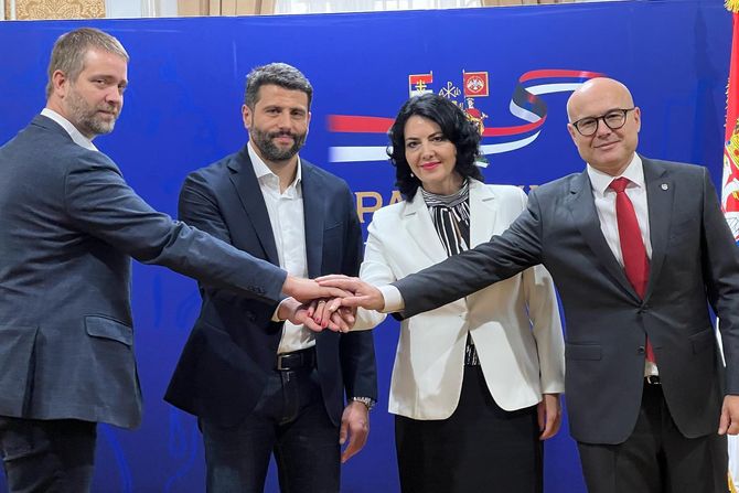 Aleksandar Šapić,  Miloš Vučević, Dragan Sotirovski i Nikola Dašić