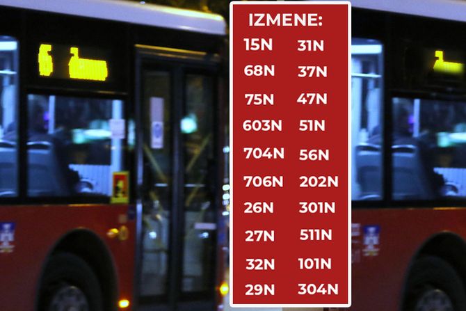 Gradski prevoz GSP izmene nocne linije