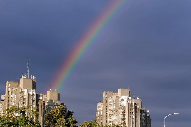 Duga Novi Beograd, kisa sunce vremenska prognoza jesen