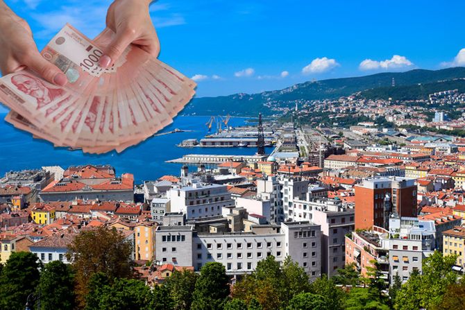 Italija Trst panorama dinari pare Italija Trst panorama dinari pare