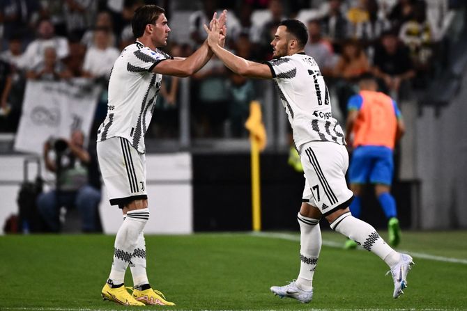 Dušan Vlahović, Filip Kostić, FK Juventus Dušan Vlahović, Filip Kostić, FK Juventus