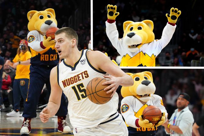 Rocky NBA mascot Roki maskota i Nikola Jokić