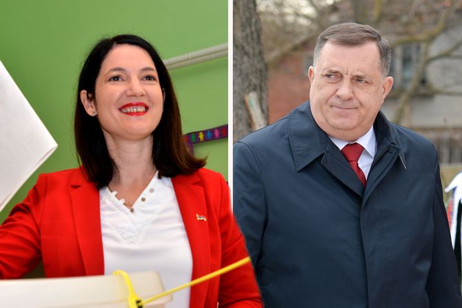 Jelena Trivić i Milorad Dodik