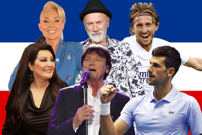 Lepa Brena, Dino Merlin, Luka Modrić, Dragana Mirković, Zdravko Čolić i Novak Đoković Lepa Brena, Dino Merlin, Luka Modrić, Dragana Mirković, Zdravko Čolić i Novak Đoković