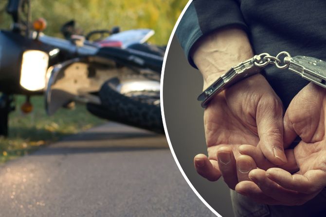 Motor saobraćajna nesreća hapšenje lisice Motor saobraćajna nesreća hapšenje lisice
