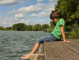 dečak, dete, reka, voda