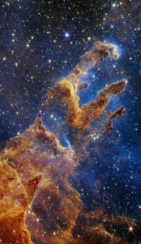 Stubovi stvaranja, Pillars of Creation captured by the James Webb Space Telescope