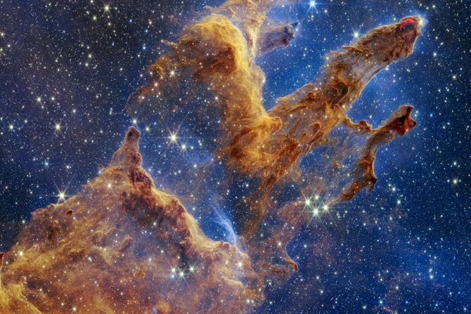 Stubovi stvaranja, Pillars of Creation captured by the James Webb Space Telescope