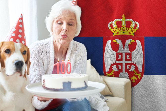 Baka baba slavi 100 ti rođendan Srbija  zastava