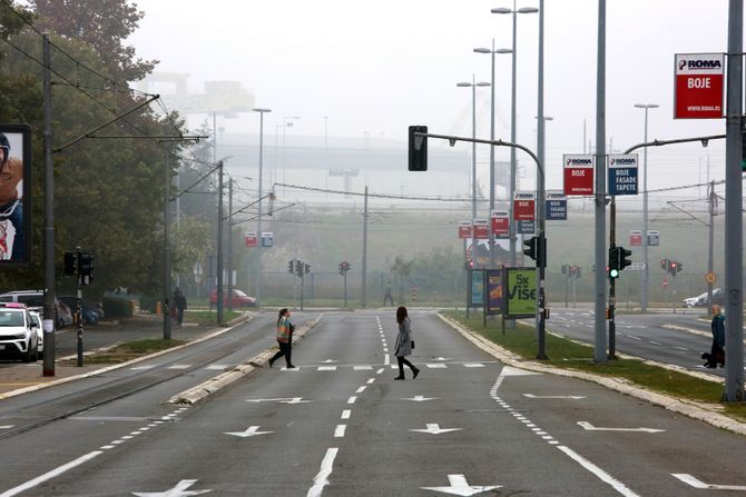 Maglovito jutro, magla, smog, zagađenje vazduha, vremenska prognoza, jesenji dan, Novi Beograd