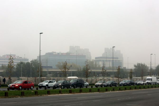 Maglovito jutro, magla, smog, zagađenje vazduha, vremenska prognoza, jesenji dan, Novi Beograd
