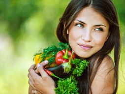 Žena, devojka, voće, povrće, ishrana, dijeta, zdrava hrana, vegan