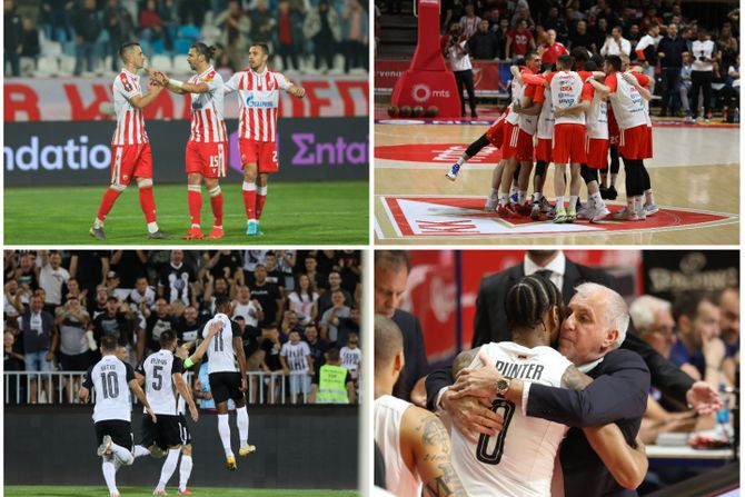 FK Crvena zvezda, KK Crvena zvezda, FK Partizan, KK Partizan