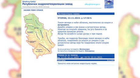 Hidrometeorološka prognoza RHMZ 2