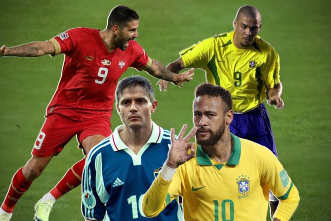 Dragan Stojković Piksi, Aleksandar Mitrović,  Ronaldo, Nejmar, Srbija Brazil