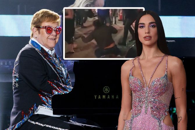 Elton Džon, Dua Lipa, koncert, tuča