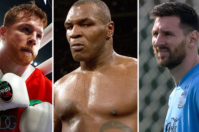 Kanelo Alvarez Majk Tajson Lionel Mesi Canelo Alvarez Mike Tyson Lionel Messi