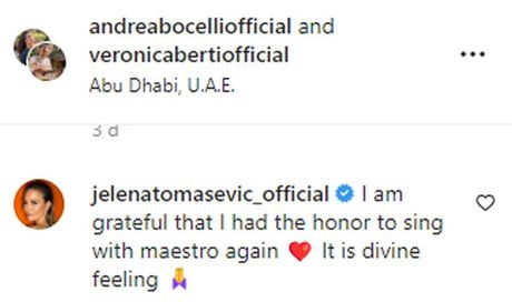 Jelena Tomašević Andrea Bočeli Jelena Tomašević Andrea Bočeli