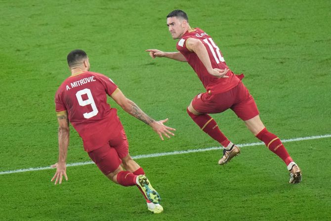 Fudbal Svetsko prvenstvo SP Katar Srbija - Švajcarska Aleksandar Mitrović I Dušan Vlahović Fudbal Svetsko prvenstvo SP Katar Srbija - Švajcarska Aleksandar Mitrović I Dušan Vlahović