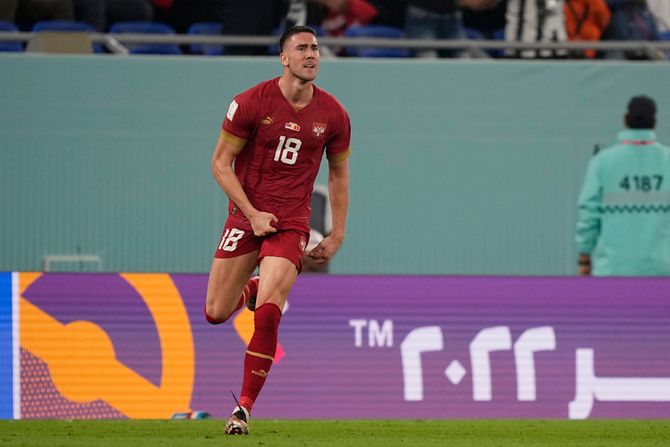 Fudbal Svetsko prvenstvo SP Katar Srbija - Švajcarska Dušan Vlahović Fudbal Svetsko prvenstvo SP Katar Srbija - Švajcarska Dušan Vlahović