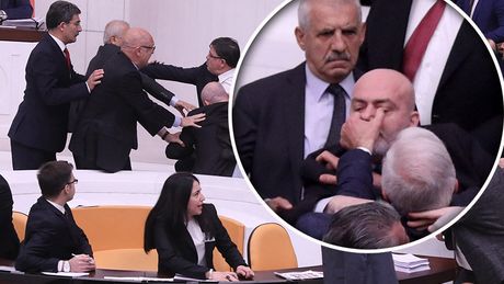 Turska Parlament poslanici tuča