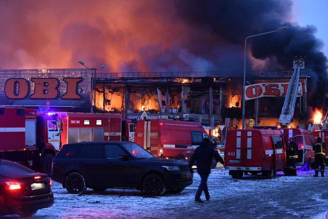 Požar eksplozija ttržni centar Moskva Rusija