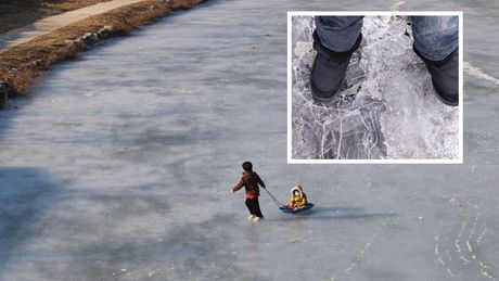 Deca, zaleđena reka, led