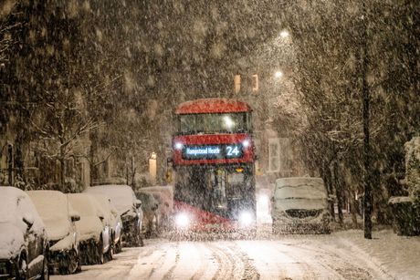 Snow falls in Hampstead