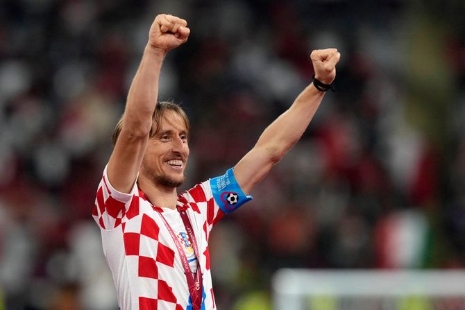 Svetsko prvenstvo SP u Kataru Hrvatska - Maroko fudbalska reprezentacija Hrvatske medalja Luka Modrić Svetsko prvenstvo SP u Kataru Hrvatska - Maroko fudbalska reprezentacija Hrvatske medalja Luka Modrić